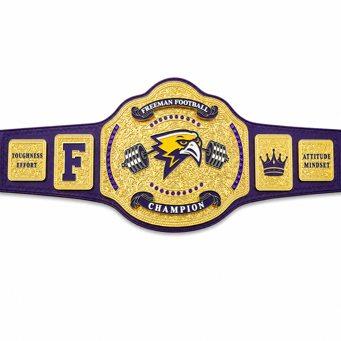 Custom High School Football Title Belt