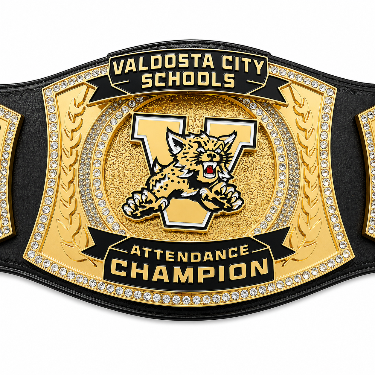 Custom School Attendance Champion Belt — Valdosta Wildcats Edition