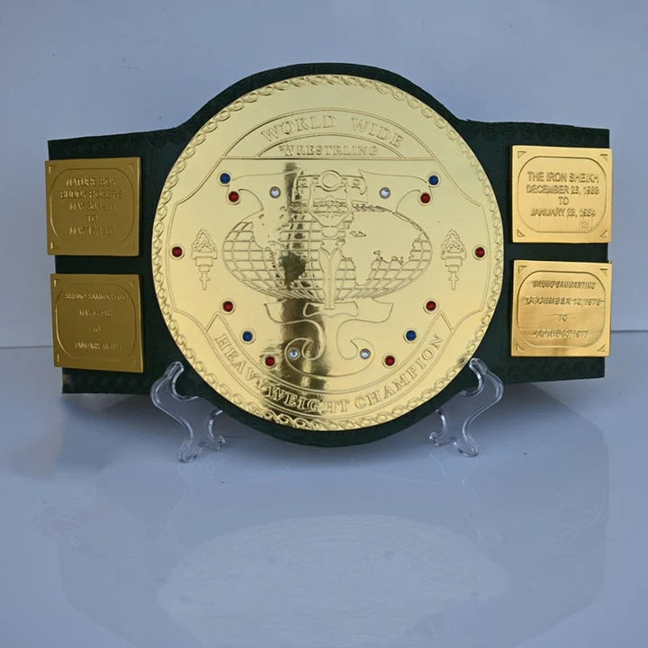 Big Green Belt WWE replica by Championship Belts Online
