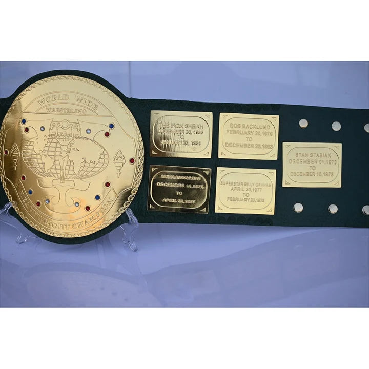Big Green Belt WWE replica by Championship Belts Online