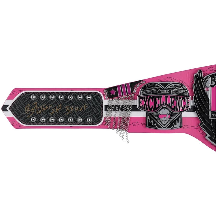 Bret Hart Autographed Signature Series Championship Replica Title Belt with Inscription