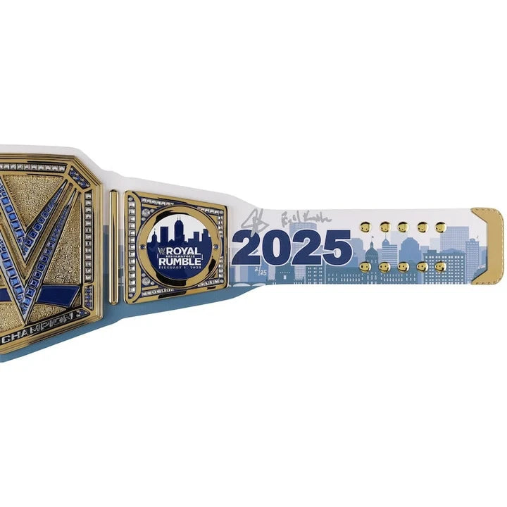 John Cena WWE Autographed 2025 Royal Rumble Replica Title Belt with Final Rumble Inscription - Limited Edition of 25