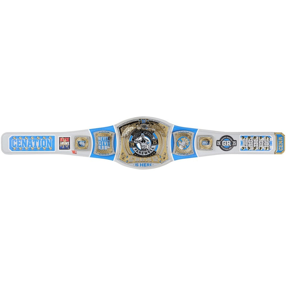 John Cena WWE Autographed Farewell Tour 2025 Grand Rapids Replica Title Belt