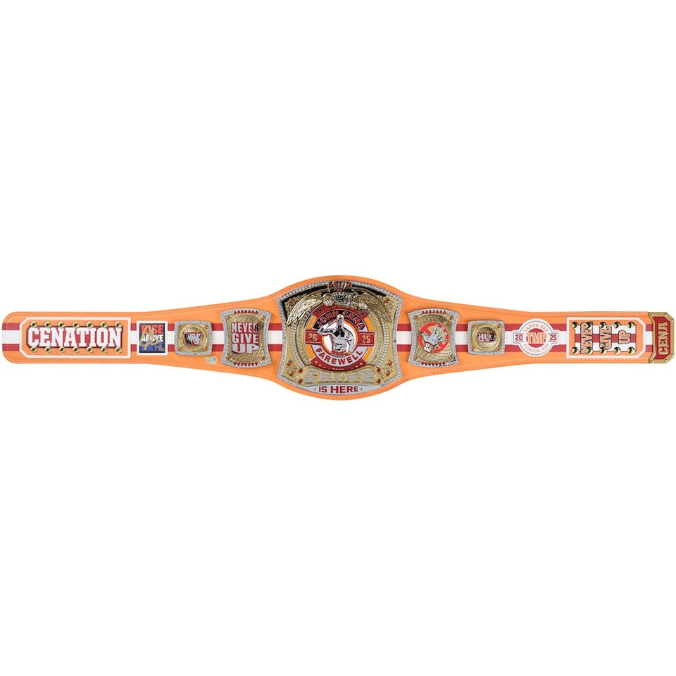 John Cena WWE Autographed Farewell Tour 2025 Tampa Replica Title Belt