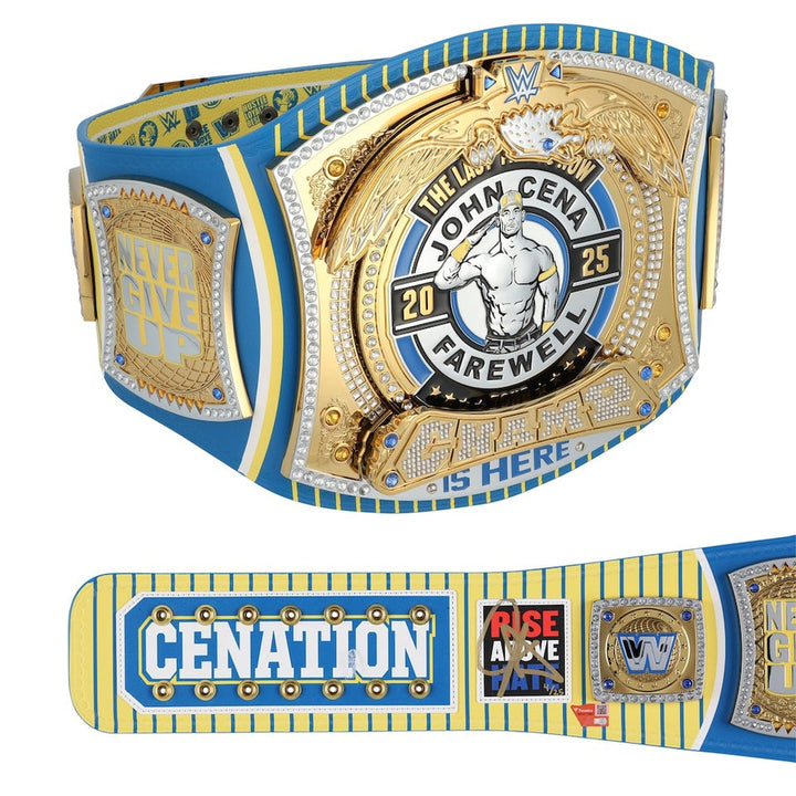 John Cena WWE Autographed Farewell Tour 2025 WrestlePalooza Indianapolis Replica Title Belt