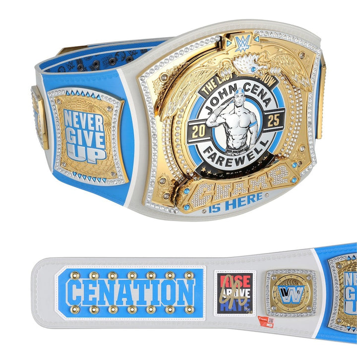 John Cena WWE Autographed Farewell Tour 2025 Grand Rapids Replica Title Belt