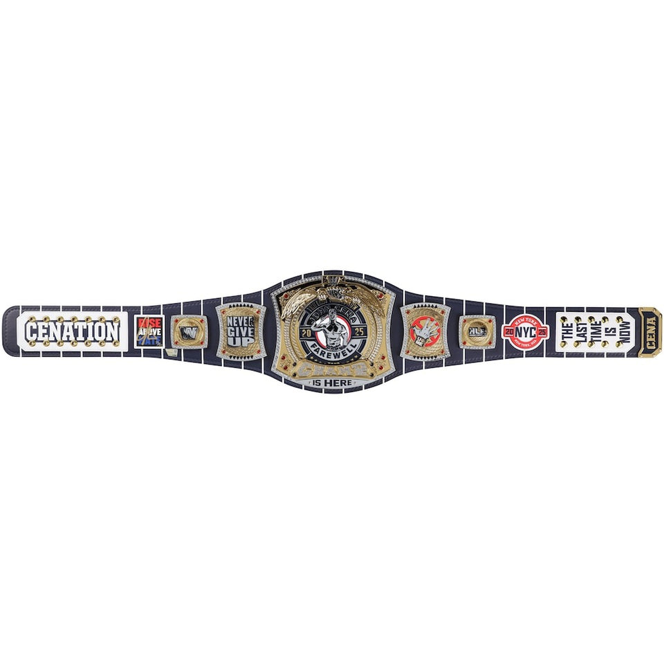 John Cena WWE Autographed Farewell Tour 2025 New York City Replica Title Belt