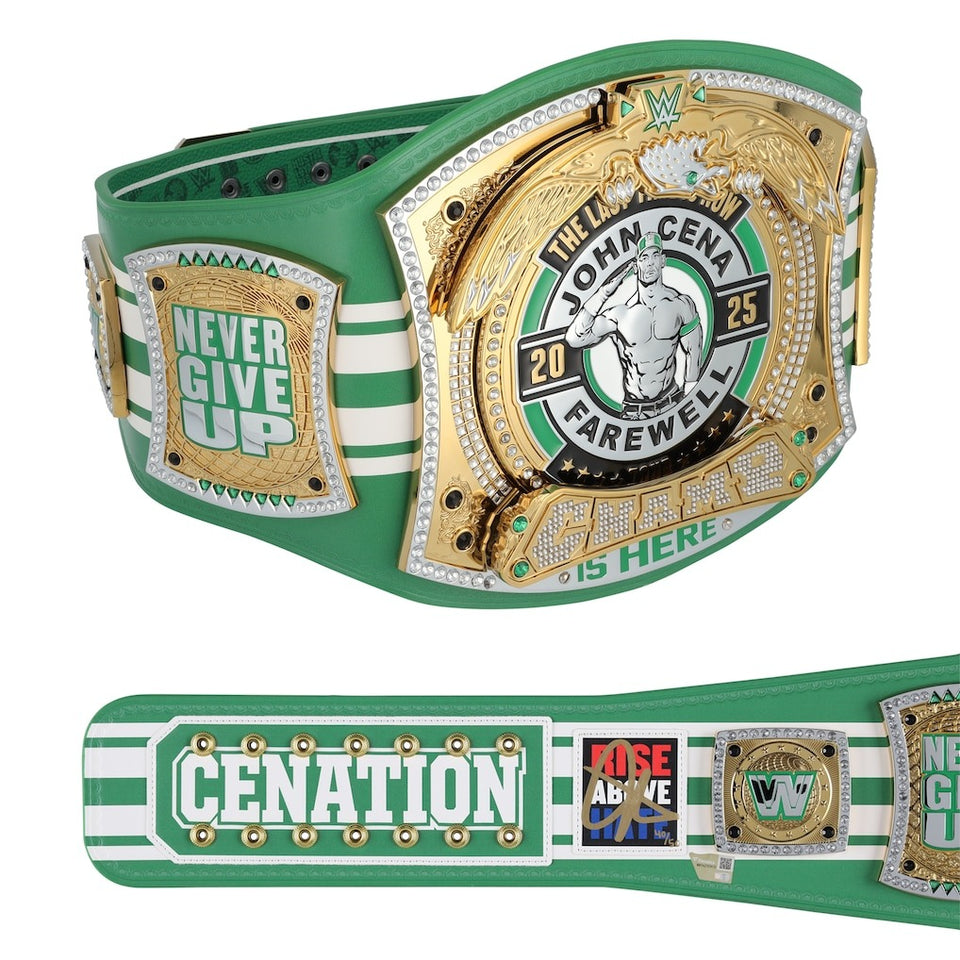 John Cena WWE Autographed Farewell Tour 2025 Boston Replica Title Belt