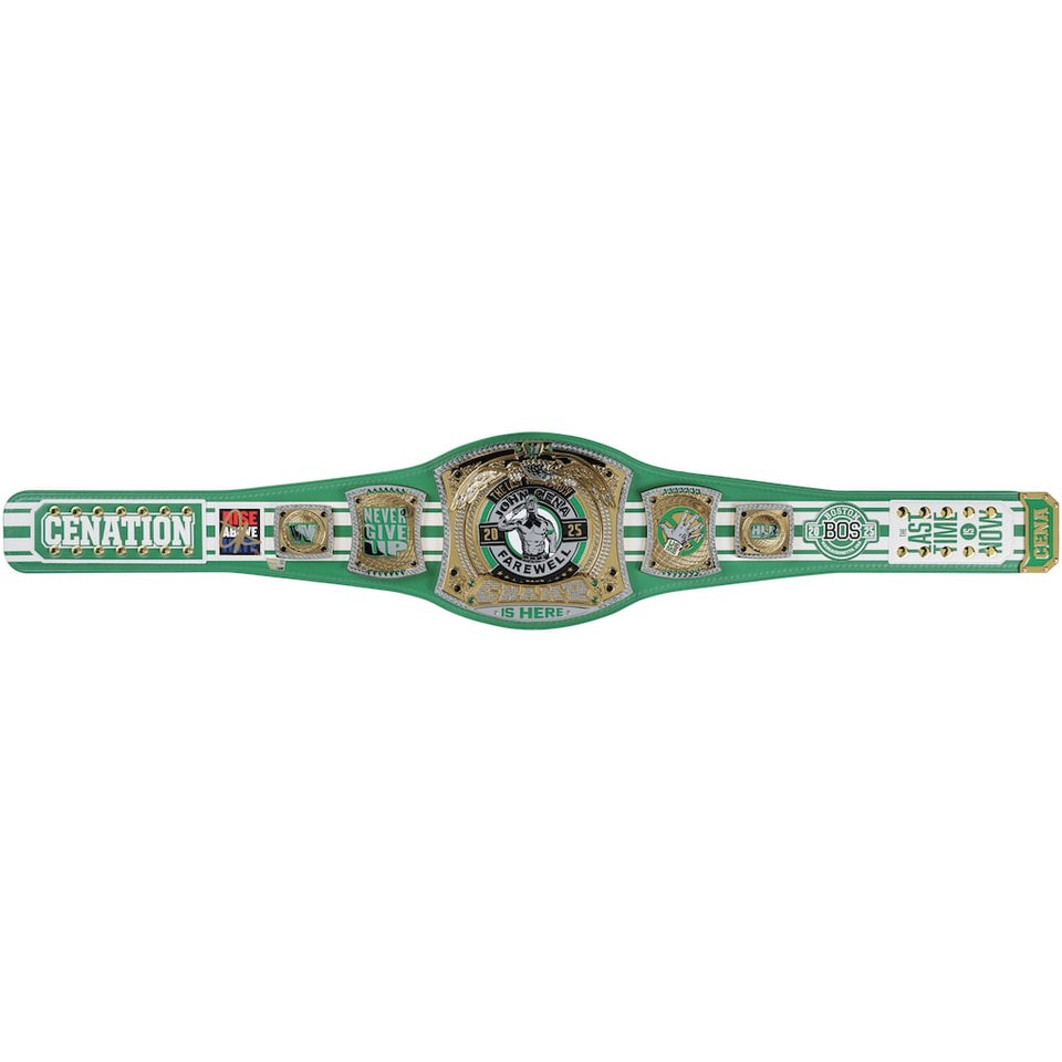 John Cena WWE Autographed Farewell Tour 2025 Boston Replica Title Belt