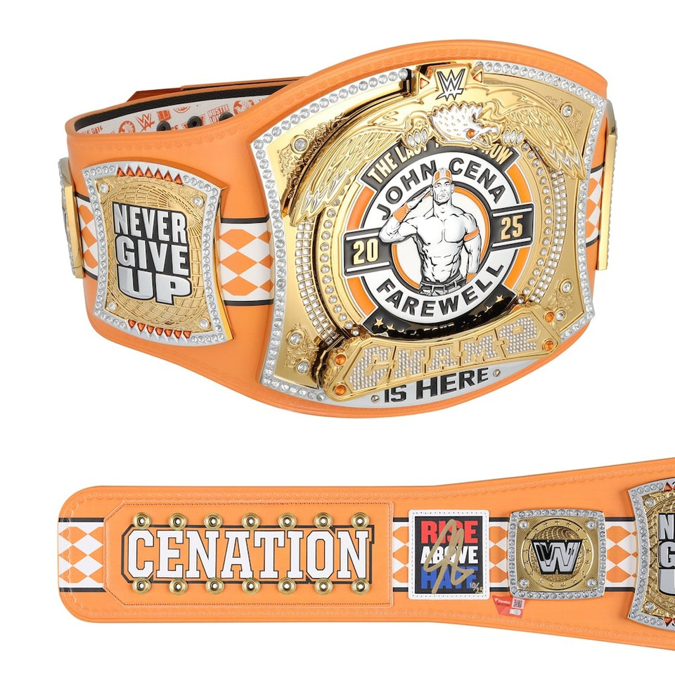 John Cena WWE Autographed Farewell Tour 2025 Knoxville Replica Title Belt