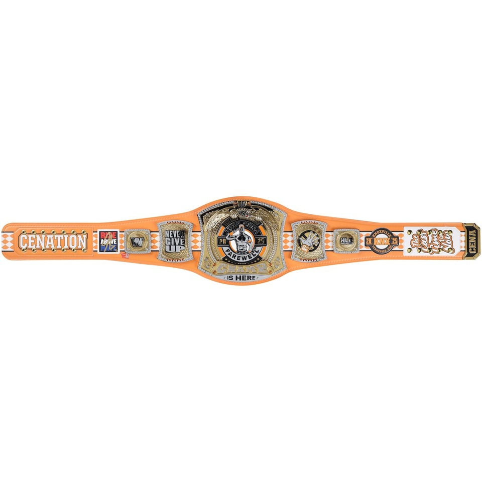 John Cena WWE Autographed Farewell Tour 2025 Knoxville Replica Title Belt