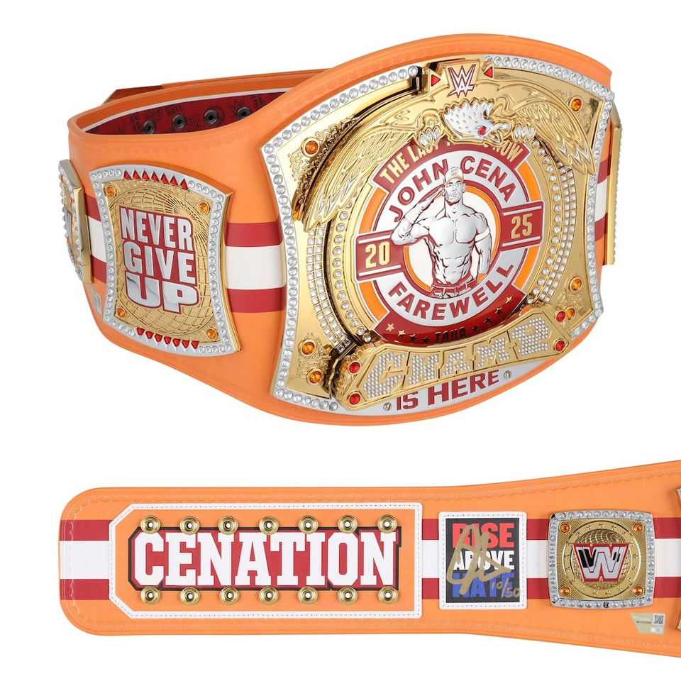 John Cena WWE Autographed Farewell Tour 2025 Tampa Replica Title Belt