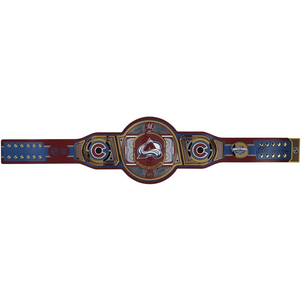 Nathan MacKinnon Colorado Avalanche Autographed WWE Legacy Title Belt