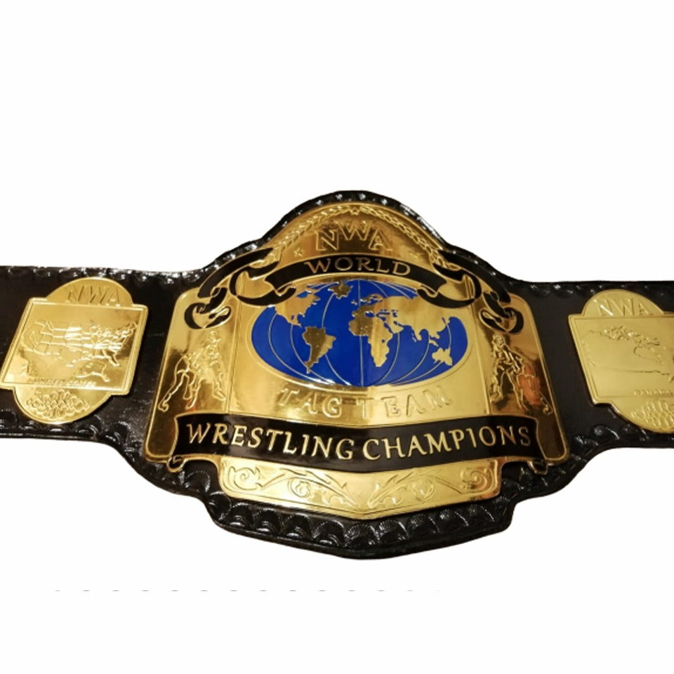 NWA World Tag Team Championship Replica Belt - Gold-Plated Wrestling Memorabilia
