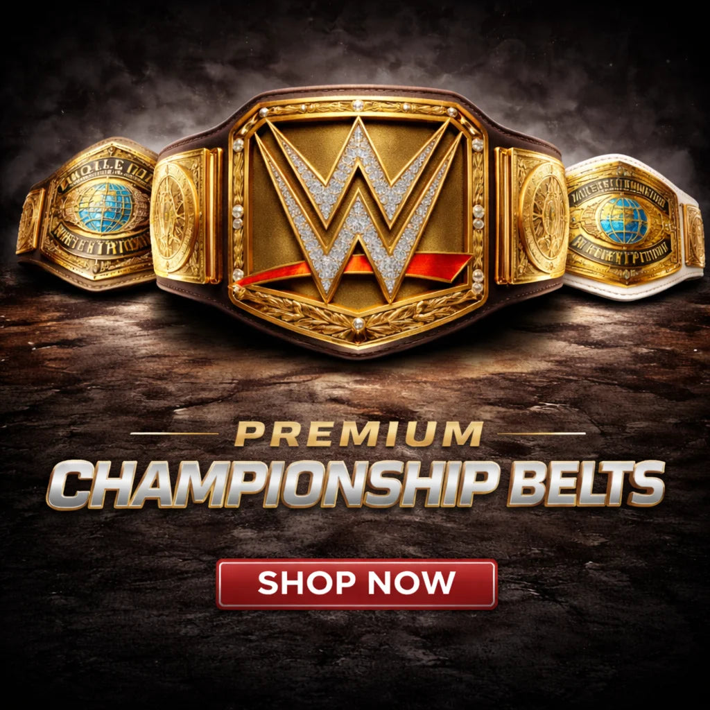 Hyper realistic luxury championship belts in dark theme with gold details and premium design on black background