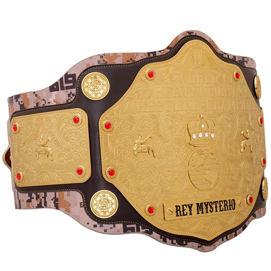 Rey Mysterio 619 World Heavyweight Championship Replica Belt – Custom Name Plate Gold Wrestling Title
