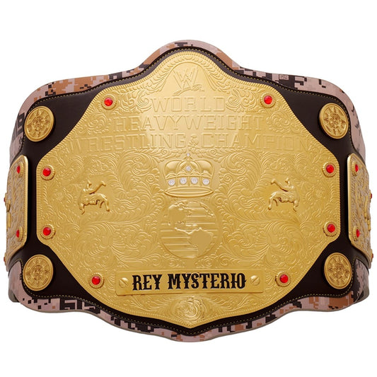 Rey Mysterio 619 World Heavyweight Championship Replica Belt – Custom Name Plate Gold Wrestling Title