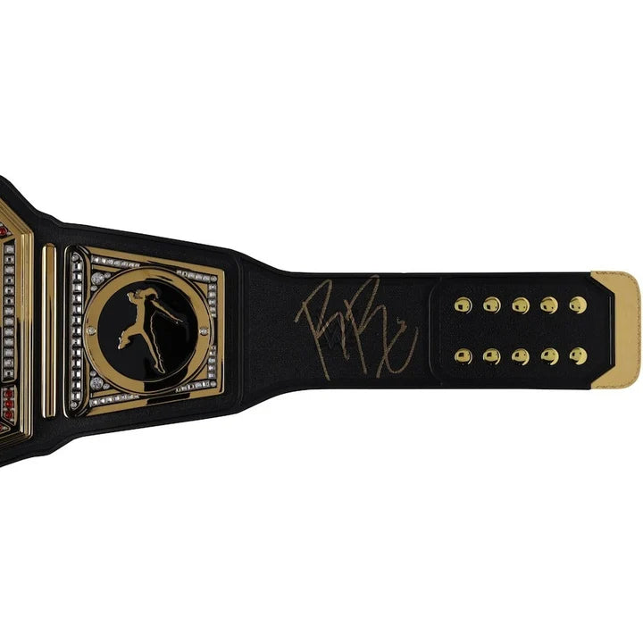 Roman Reigns WWE Autographed Universal Championship Replica Title Belt with Talent Side Plates