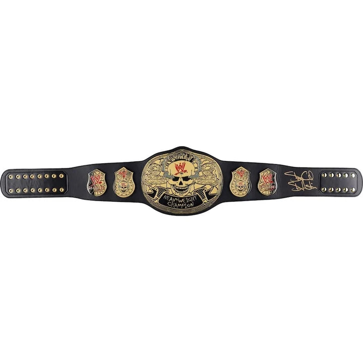 Stone Cold Steve Austin WWE Autographed Smoking Skull Championship Replica Title Belt