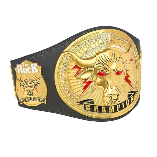 The Rock Brahma Bull Championship Belt Replica – Gold Wrestling Title Collectible