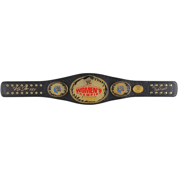 Trish Stratus & Lita WWE Autographed Women's Championship Attitude Era Replica Title Belt