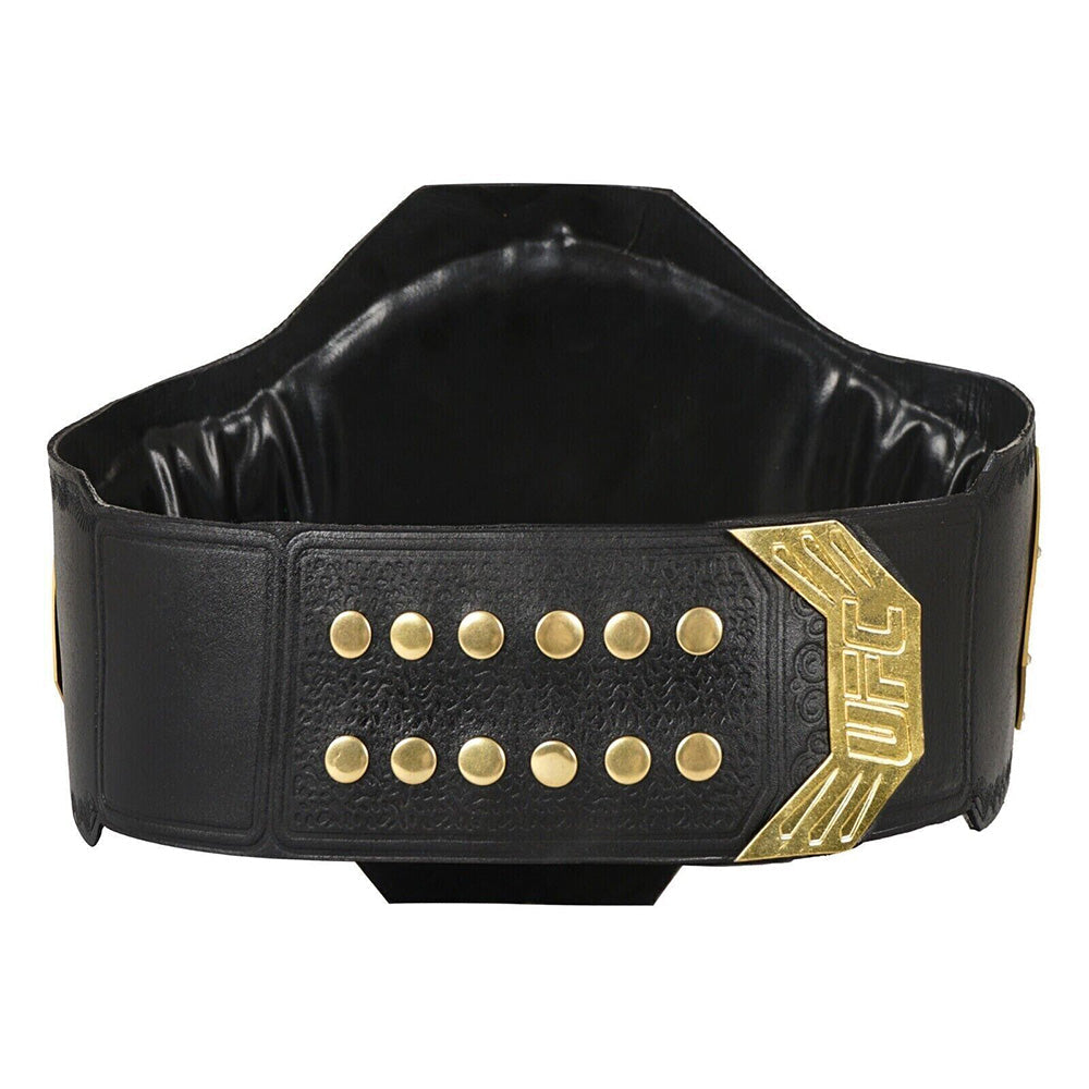 Champions Forge UFC legacy championship belt replica with black leather and gold accents