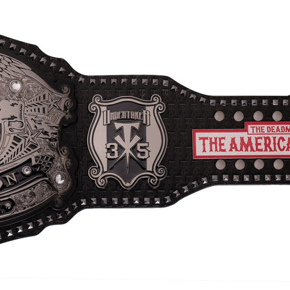 Left strap plate featuring Undertaker TX 35 engraving on championship belt replica