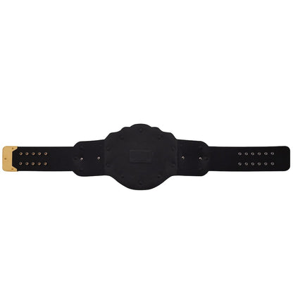 WWE World Heavyweight Championship replica belt full back view black leather style strap